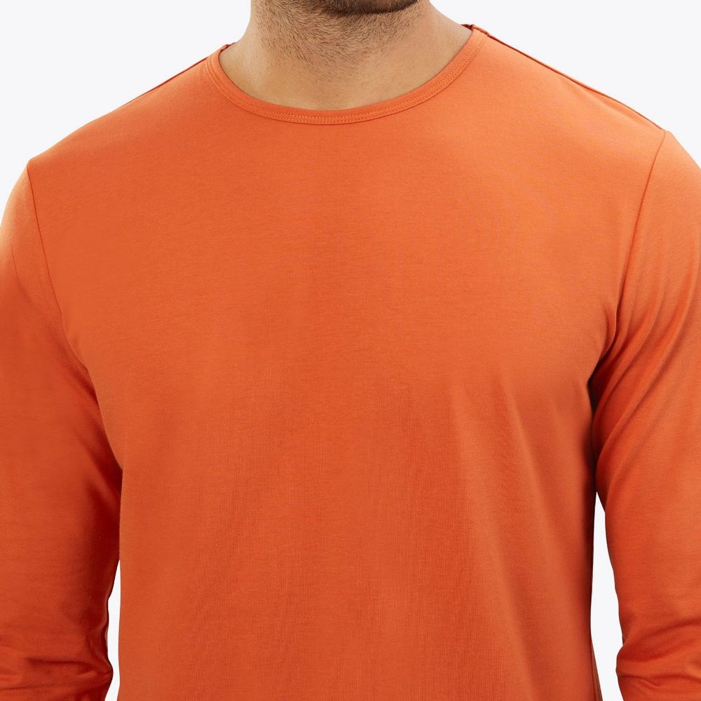 Cuts Clothing AO Long Sleeve Curve-Hem tee - Dark Adobe - Picture 7 of 7